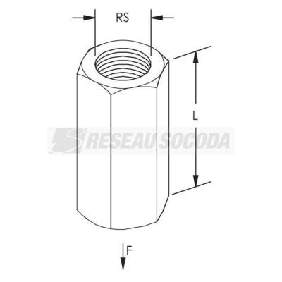  Entretoise M12 025M12EG 