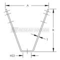  Attache profil� trap�zoidal, t 