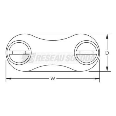  Attache CC, ruban plat, 25 x 3 