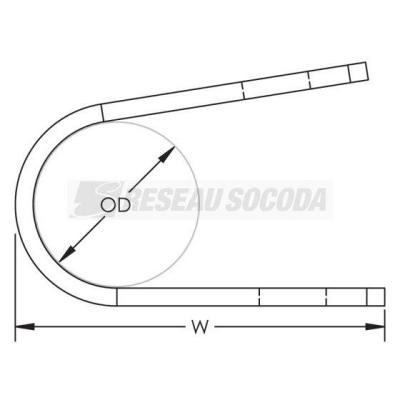  Attache de c�ble 1 trou Alumin 