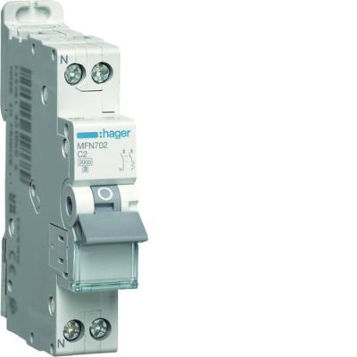 Disjoncteur 1P+N 3kA C-2A 1M 