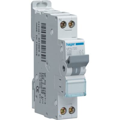  Disjoncteur 1P+N 3kA C-20A 1M 