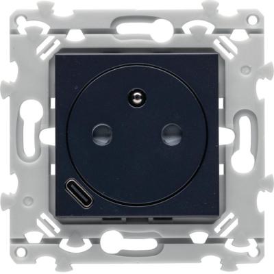  Prise 2P+T + USB C anthracite 