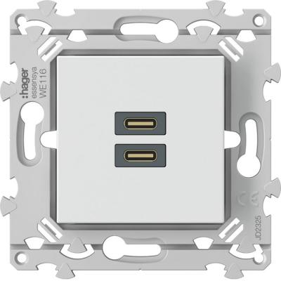  Chargeur USB C+C essensya blan 