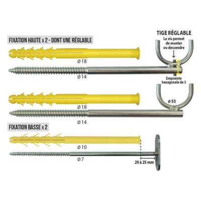  FIX. RADIATEUR FONTE Ep.150mm 