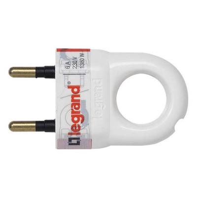  FICHE 2P 6A ANNEAU PLAST BLANC 
