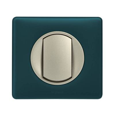  PLAQUE 1 POSTE BLEU-VERT     ! 