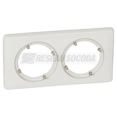  PLAQUE IP44 / 2 POSTES - BLAN! 