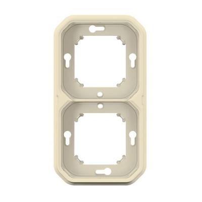  SUPPORT ENCASTRE 2P H/V BEIGE 