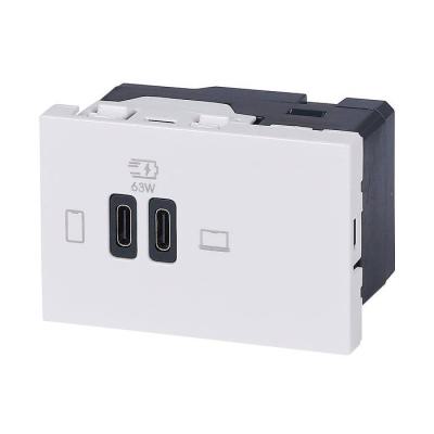 CHARG 3MOD USB C+C 63W BLANC 