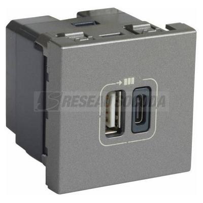  CHARG 2M 2USB A+C 3A 15W ALU 