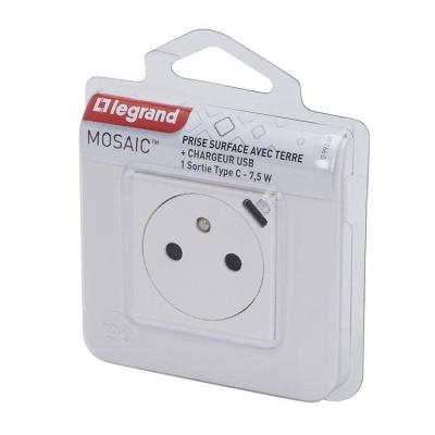  2P+T FR USBC 2MOD CPL BLANC 