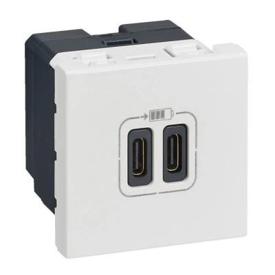  2USB CC 3A 2MOD COMPO BLANC  ! 