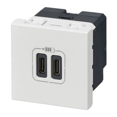  2USB CC 3A 2MOD COMPO BLANC  ! 