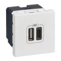  2 USB AC 3A 2MOD COMPO BLANC ! 