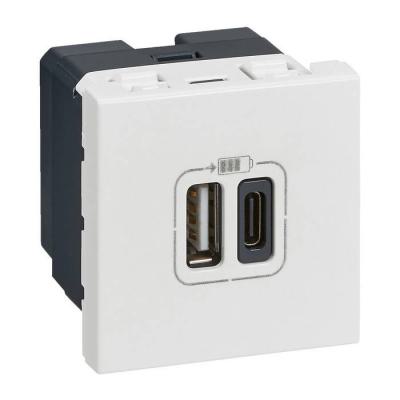  2 USB AC 3A 2MOD COMPO BLANC ! 