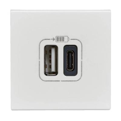 2 USB AC 3A 2MOD COMPO BLANC ! 