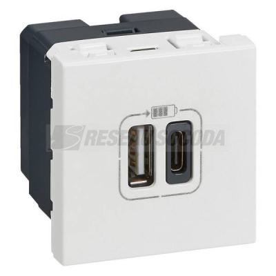  2 USB AC 3A 2MOD COMPO BLANC ! 