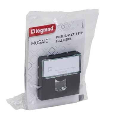  RJ45 CAT6STP 2MOD COMPO NOIR 