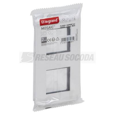  SUPPORT+PLAQUE 2X2MOD V BLANC 