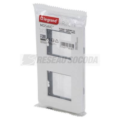  SUPPORT+PLAQUE 2X2MOD V BLANC 