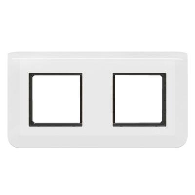  SUPPORT+PLAQUE 2X2MOD H BLANC 