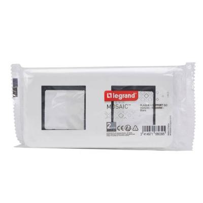  SUPPORT+PLAQUE 2X2MOD H BLANC 
