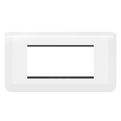  SUPPORT+PLAQUE 4 MOD H BLANC 