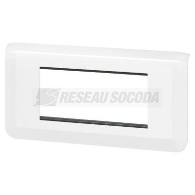  SUPPORT+PLAQUE 4 MOD H BLANC 