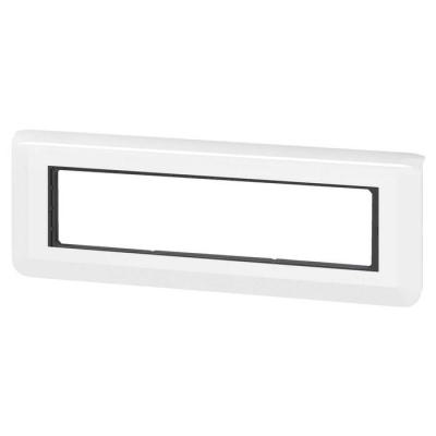  SUPPORT+PLAQUE 8 MOD H BLANC 