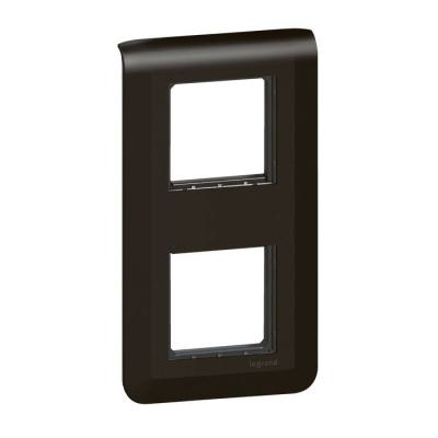  SUPPORT+PLAQUE 2X2MOD V NOIR 