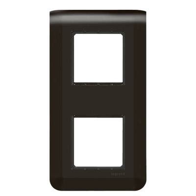  SUPPORT+PLAQUE 2X2MOD V NOIR 