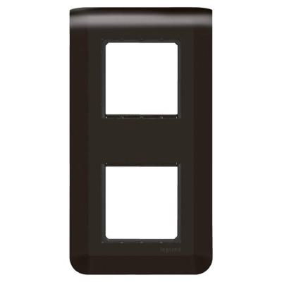  SUPPORT+PLAQUE 2X2MOD V NOIR 