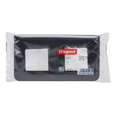  SUPPORT+PLAQUE 2X2MOD H NOIR 