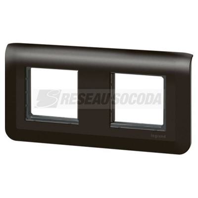  SUPPORT+PLAQUE 2X2MOD H NOIR 