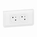  KIT 2X2P+T ENCASTRE BLANC 