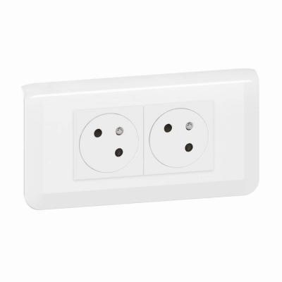  KIT 2X2P+T ENCASTRE BLANC 