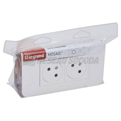  KIT 2X2P+T ENCASTRE BLANC 