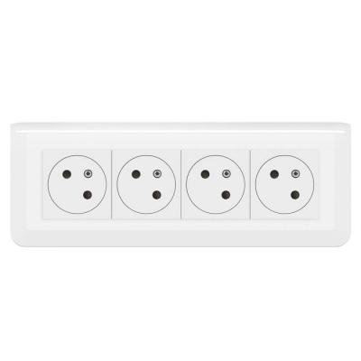  KIT 4X2P+T ENCASTRE BLANC 