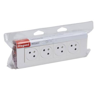  KIT 4X2P+T ENCASTRE BLANC 