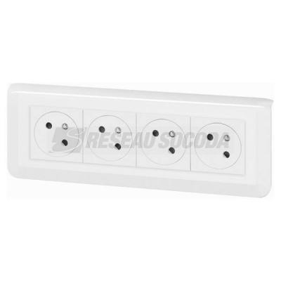  KIT 4X2P+T ENCASTRE BLANC 