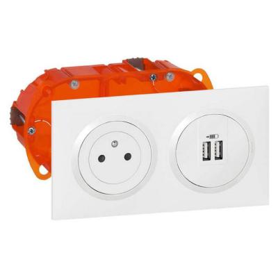  KIT 2P+T/2XUSB  PRECA BLANC 