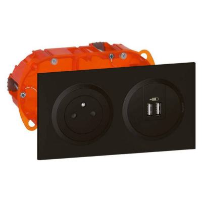  KIT 2P+T/2XUSB  PRECA NOIR 