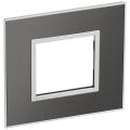  2 MOD 1G PLAQ SQ BLACK 