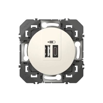  CHARG 2USB A+C 3A 15 W BLANC 