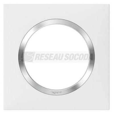  PLAQUE 1P BLANC CHROME 