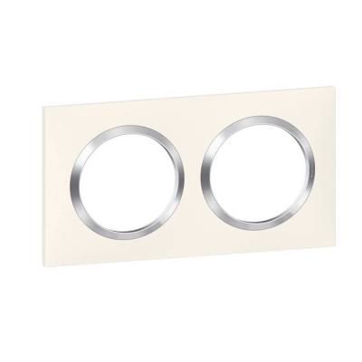  PLAQUE 2P BLANC CHROME 