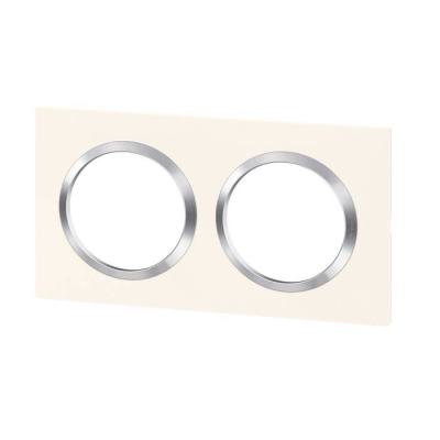  PLAQUE 2P BLANC CHROME 