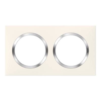  PLAQUE 2P BLANC CHROME 