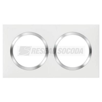  PLAQUE 2P BLANC CHROME 